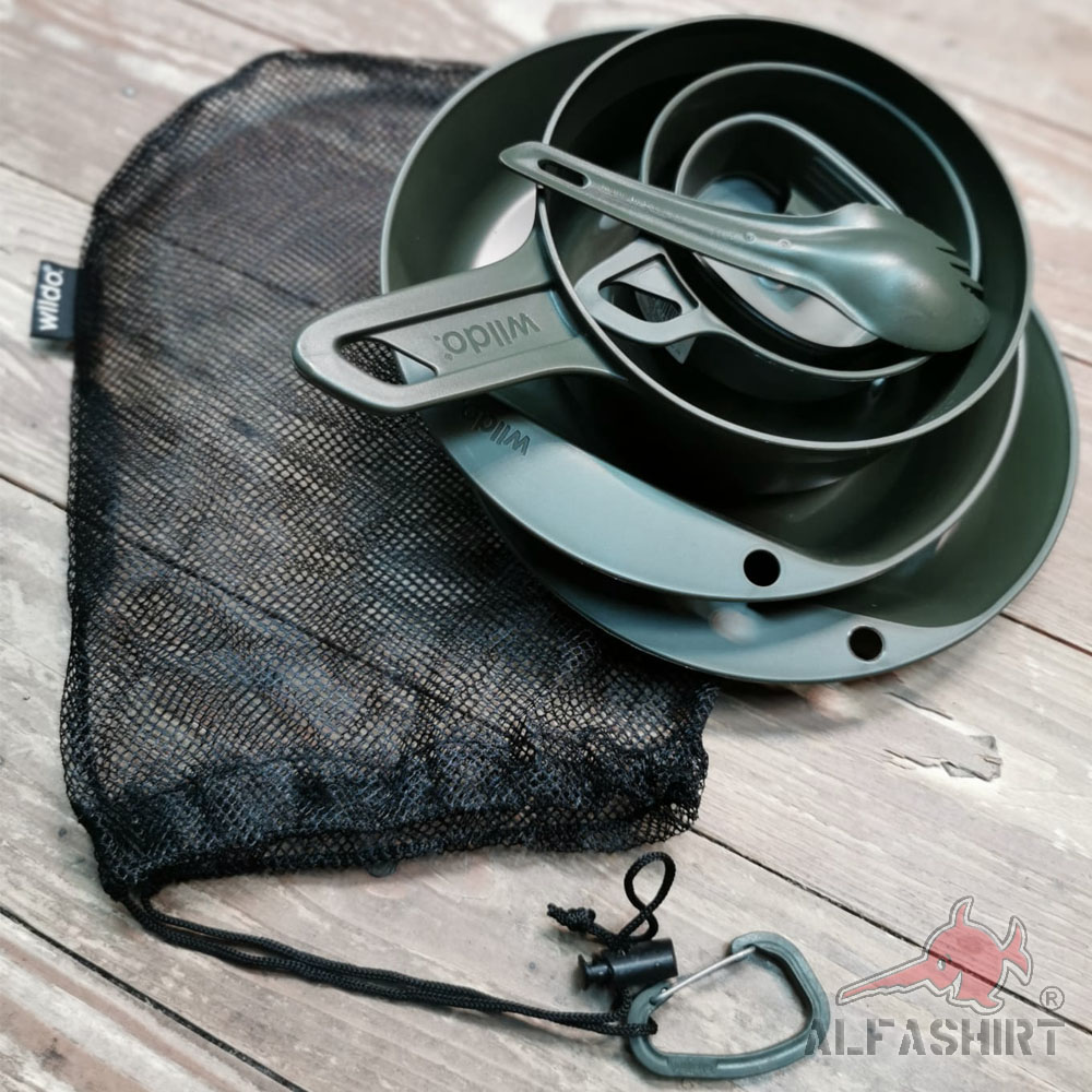 Camping Ess-Geschirr oliv EXPLORER WILDO Set Bushcraft Festival Becher #43348