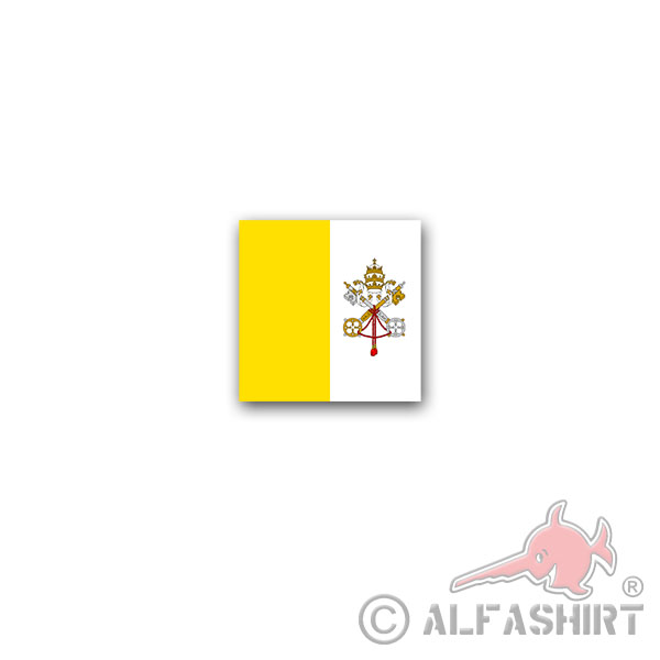 Sticker Vatican City Flag Vatican Enclave Flag 7x7cm A3101