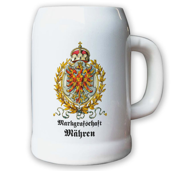 Krug / Bierkrug 0,5l - Markgrafschaft Mähren Tschechien Landeswappen #9474