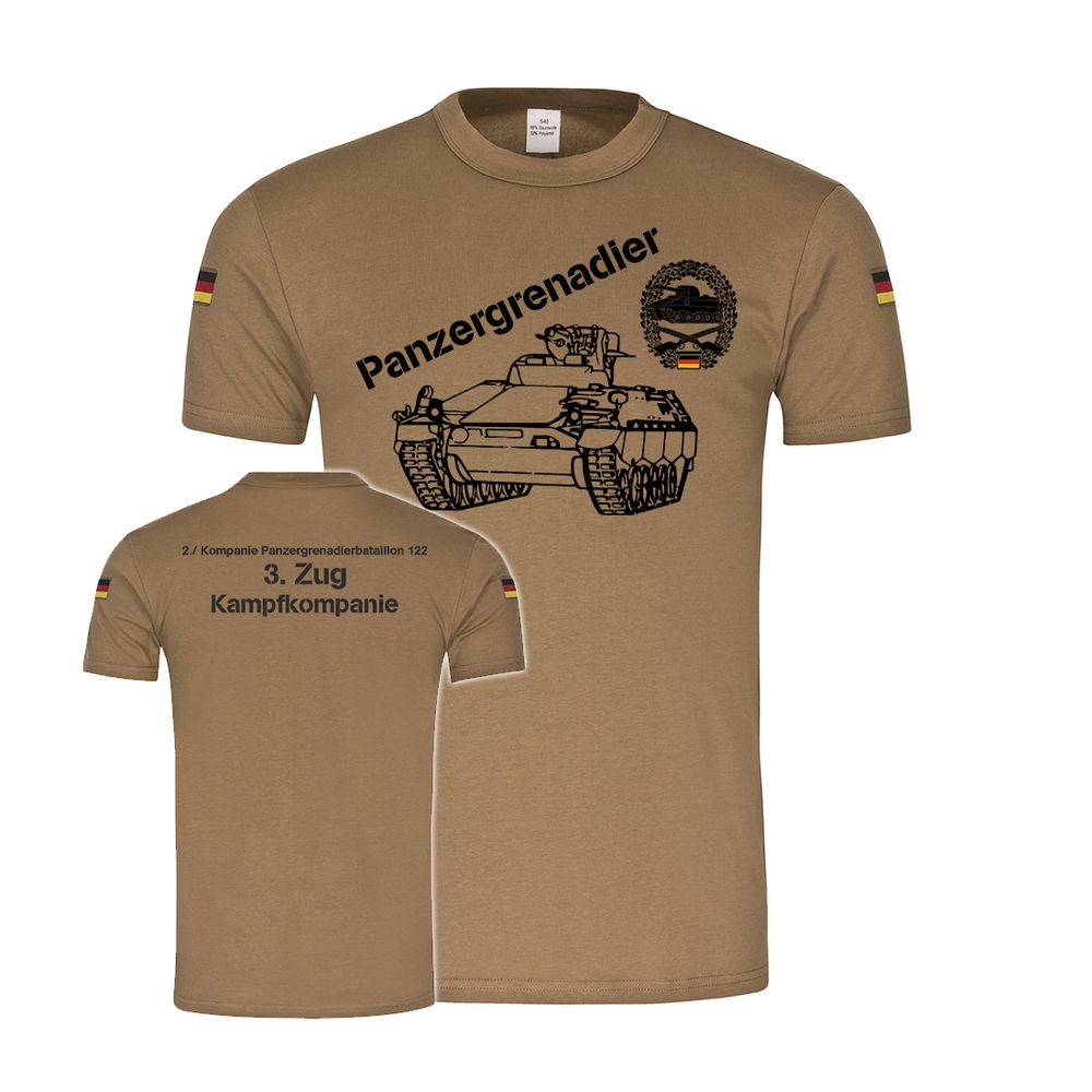 BW Tropen 3 Zug 2 Kp PzGrenBtl 122 Panzergrenadier Battalion T-Shirt # 34190