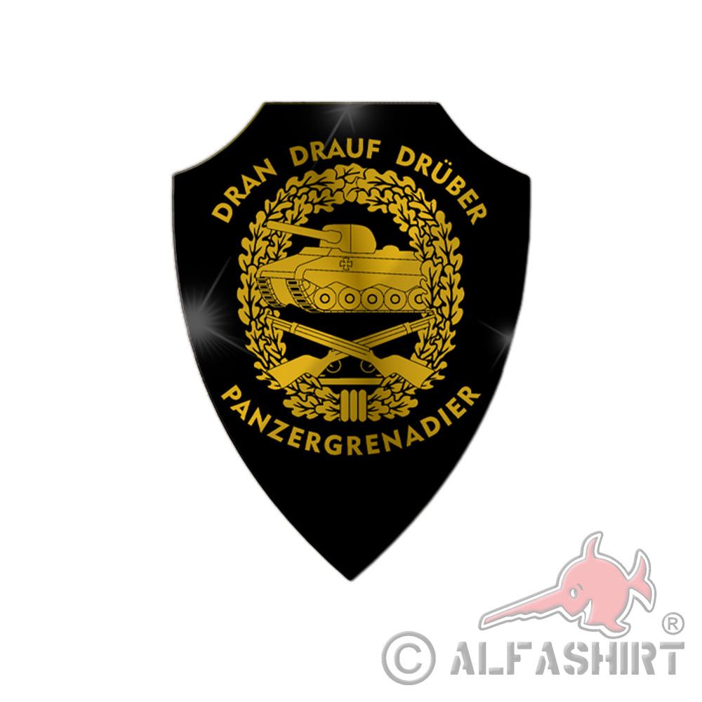Aluminum sign PzGren beret badge with slogan saying Wall sign Bundeswehr # 36900