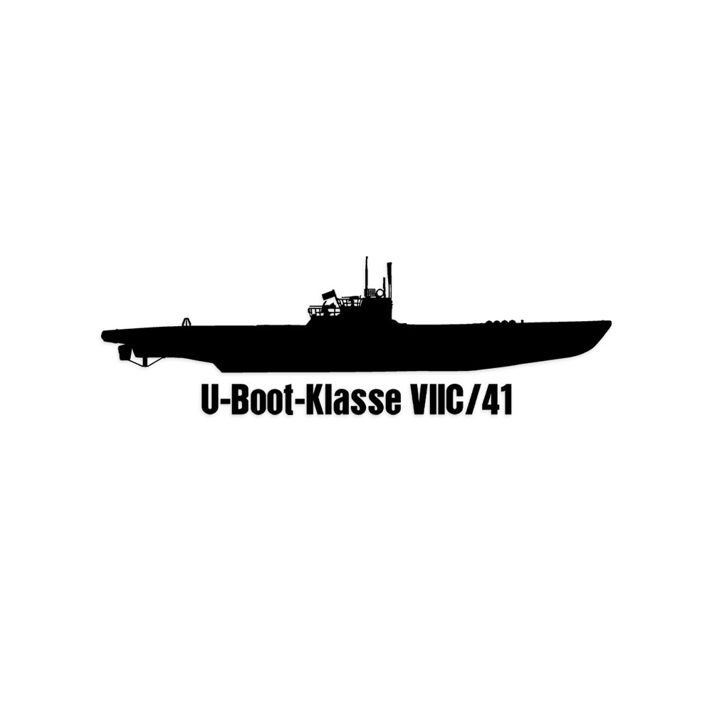 Wandtattoo U-Boot Klasse VIIC41 Weiterentwicklung Schutz 1943 Tauchtiefe #A6210