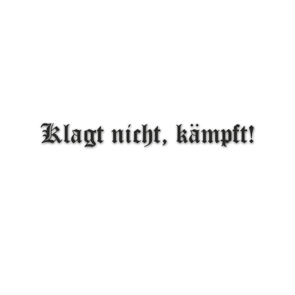 Klagt nicht kämpft Spruch Soldaten Bundeswehr 90cm x 10 cm ##A5741