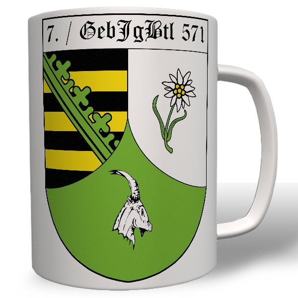 7 GebJgBtl 571 Mountaineering Battalion BW Emblem Coffee Mug # 4081