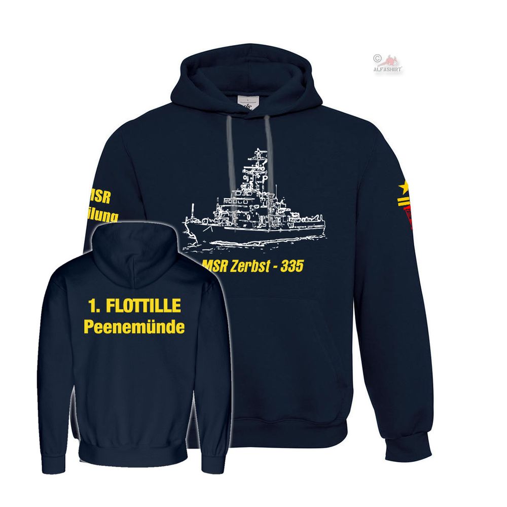 Hoodie MSR Zerbst 335 Sperr-MAW 1 Flottille Peenemünde Volksmarine #38144