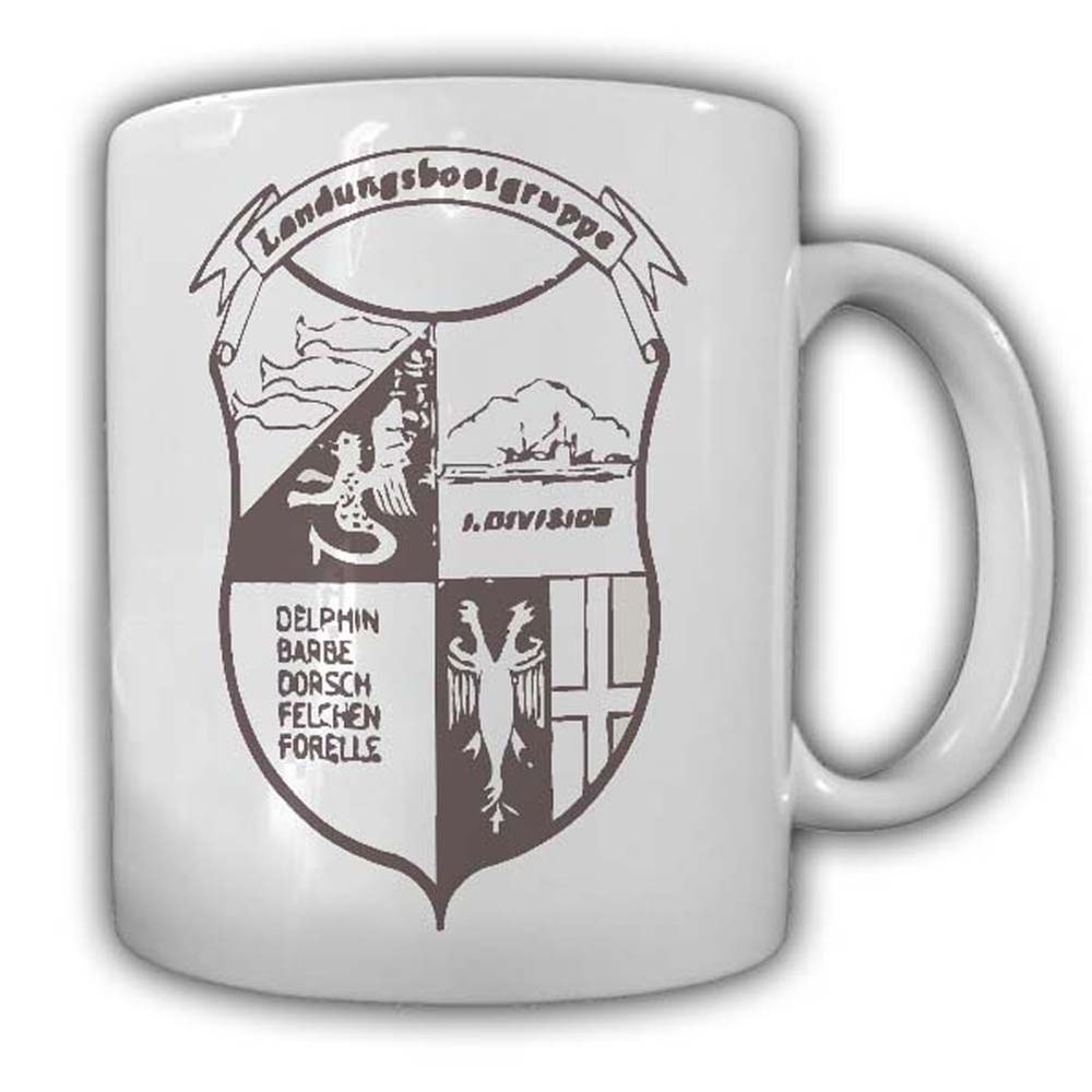 Tasse Landungsbootgruppe 1 Division Delphin Barbe Dorsch Forelle Besatzung#23898