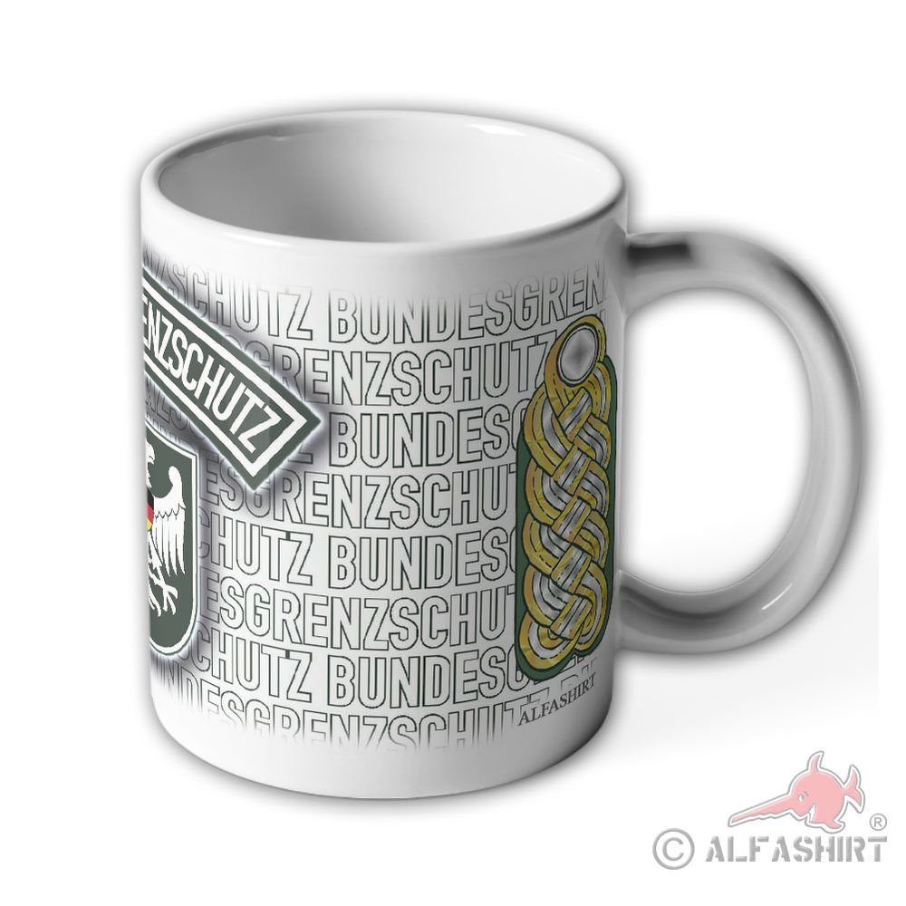 Tasse Brigadegeneral BGS Bundesgrenzschutz Wappen Abzeichen Andenken #23705