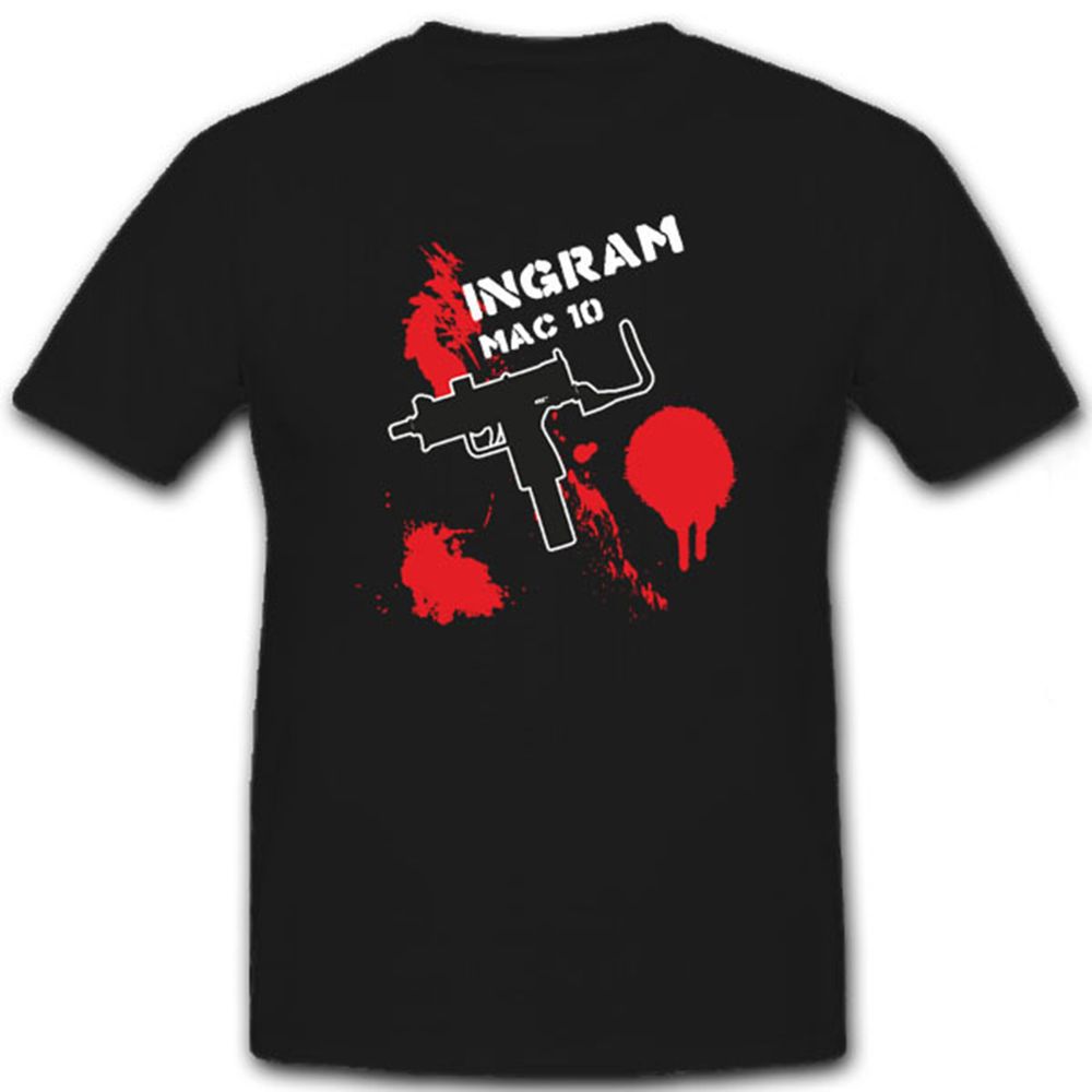 Ingram Mac 10-MP Maschinen Pistole 9 x 19 mm .45 ACP UZI - T Shirt #7246 