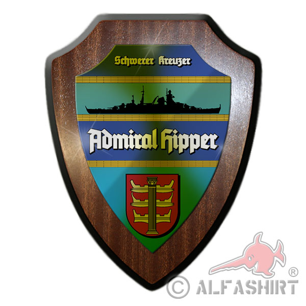 Heraldic shield heavy cruiser Admiral Hipper coat of arms badge # 12064