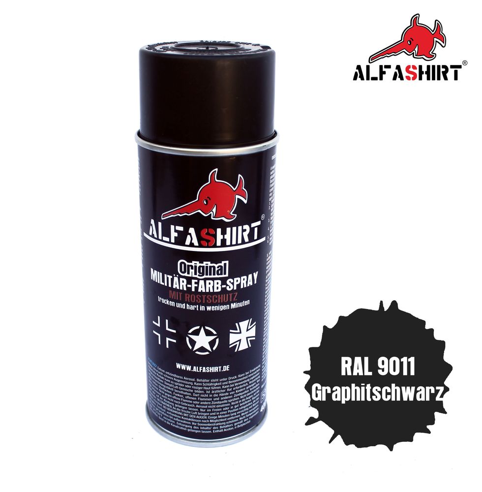 Farb Spray Ral 9011 Graphitschwarz Schwarz Farbe Lack Militärfahrzeuge #12844