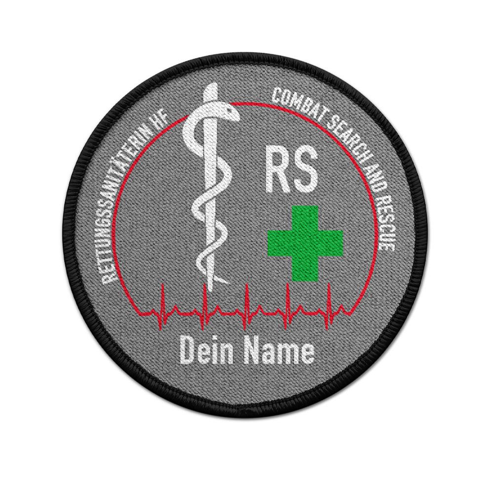 Patch RS Personalisiert Rettungssanitäterin Abzeichen Medical 75mm#40012