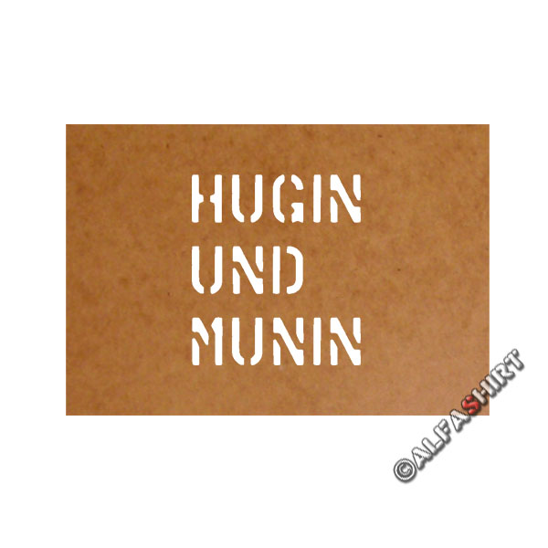 Hugin und Munin nordische Götter Ölkarton Lackierschablone 9,6x8,5cm #15301