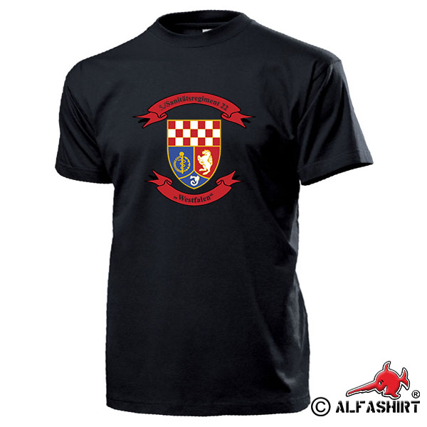 5 SanRgt 22 Sanitätsregiment Westfalen BW Wappen Abzeichen Sani T Shirt #15070