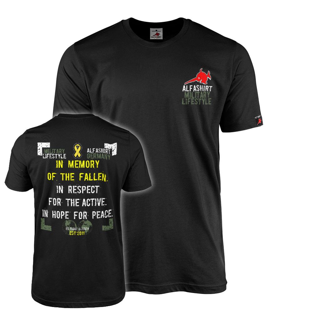 Alfashirt Fallen Angels Unvergessen Military Lifestyle Veteranen Bundeswehr Heer