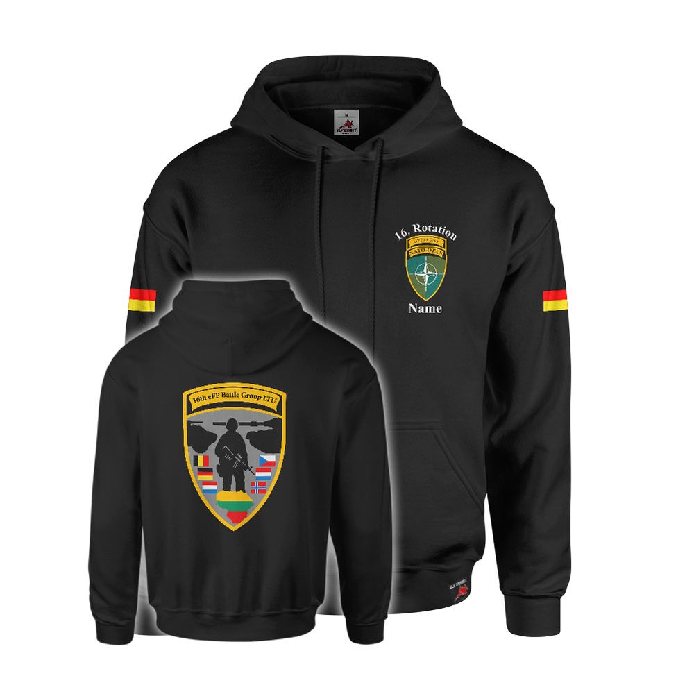 Hoodie 16 Rotation Lithuania mit Namen eFP BG LTU 2024 Bundeswehr #46549