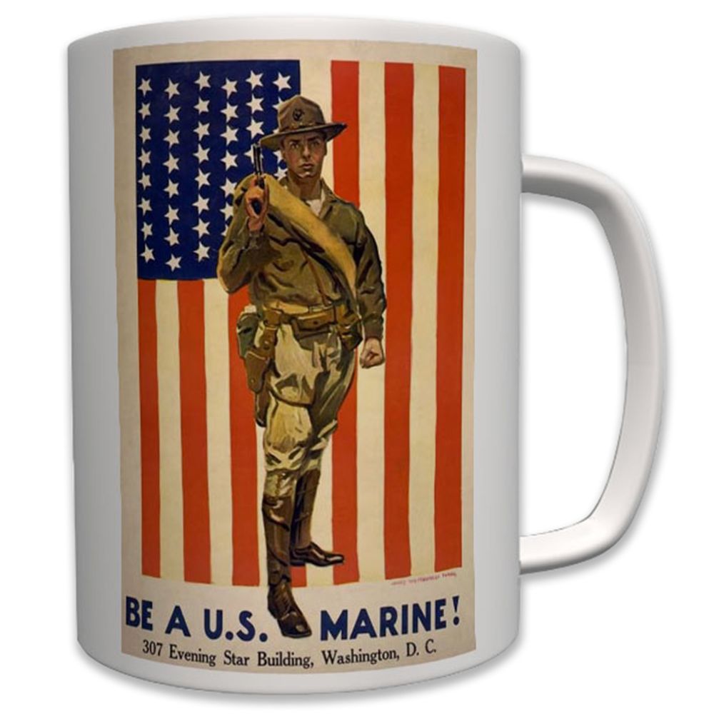 Militär Usa Marines Rekrutierungs Plakat Poster Soldat Flagge - Tasse #6348