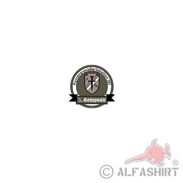 Sticker 3 Company PzGrenBtl 381 Panzergrenadierbataillon 8x7cm A3409