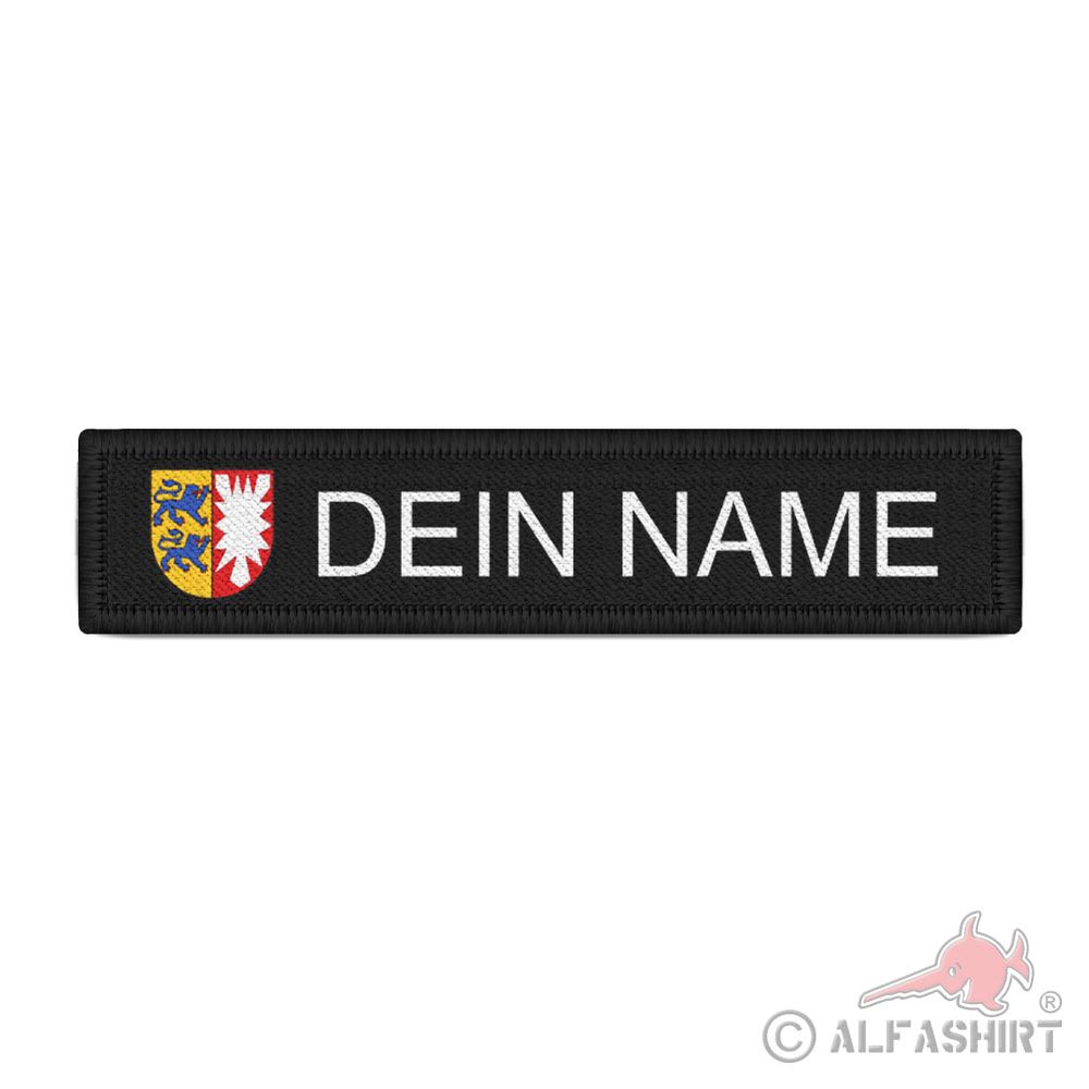 Namenspatch schwarz personalisiert Schleswig Holstein Wappen Logo #41474