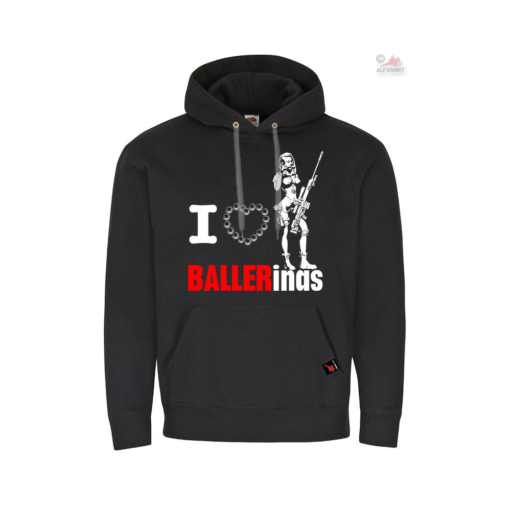 Hoodie I love BALLERinas Girl Gun Schießen Sportschütze Pullover#36681