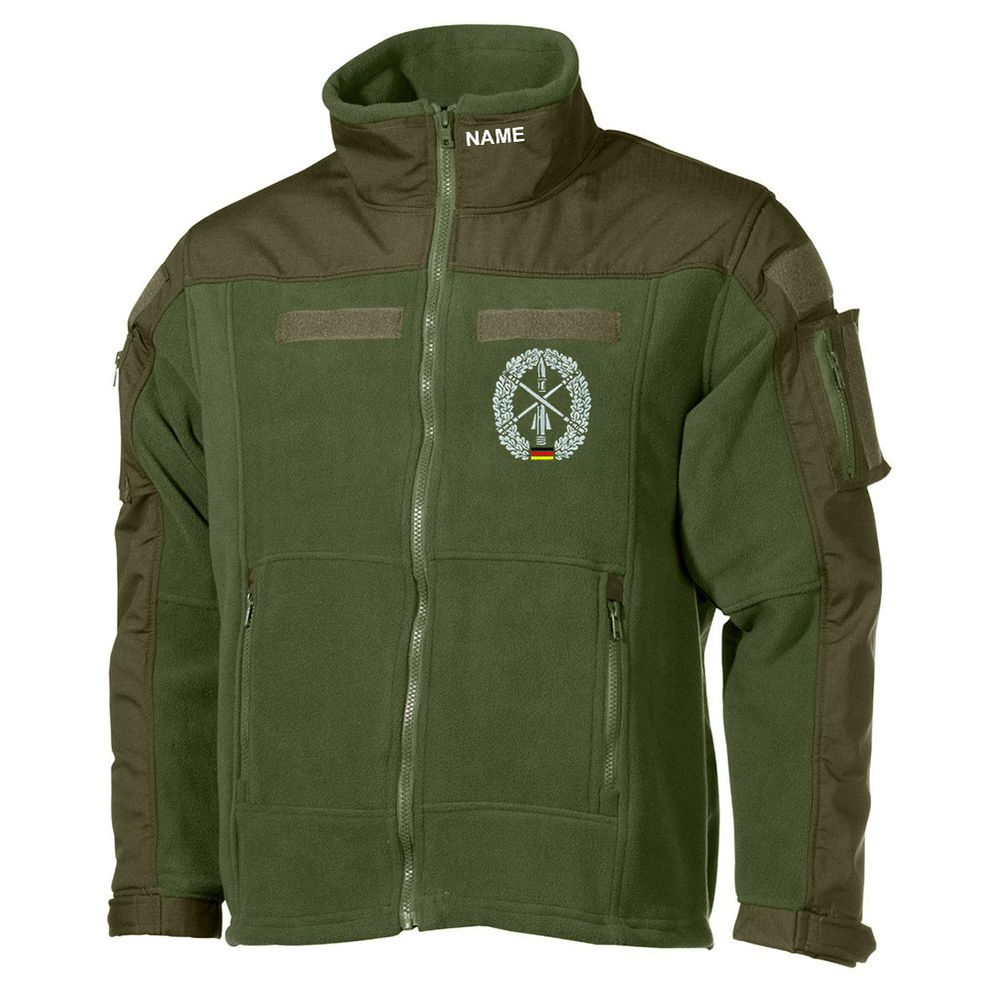 Combat Fleecejacke Gestickt Flugabwehr FlaRak Gruppe Barett-Abzeichen #30494