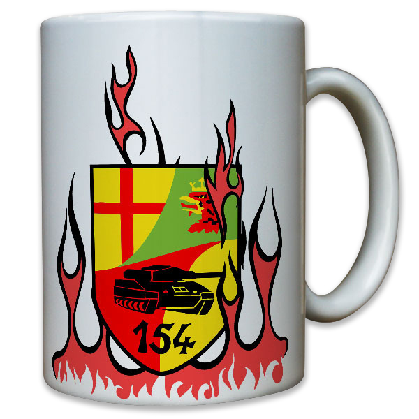 PzBtl 154 Panzer Bataillon Flammen Deutschland Bundeswehr Bund Bw - Tasse #11543