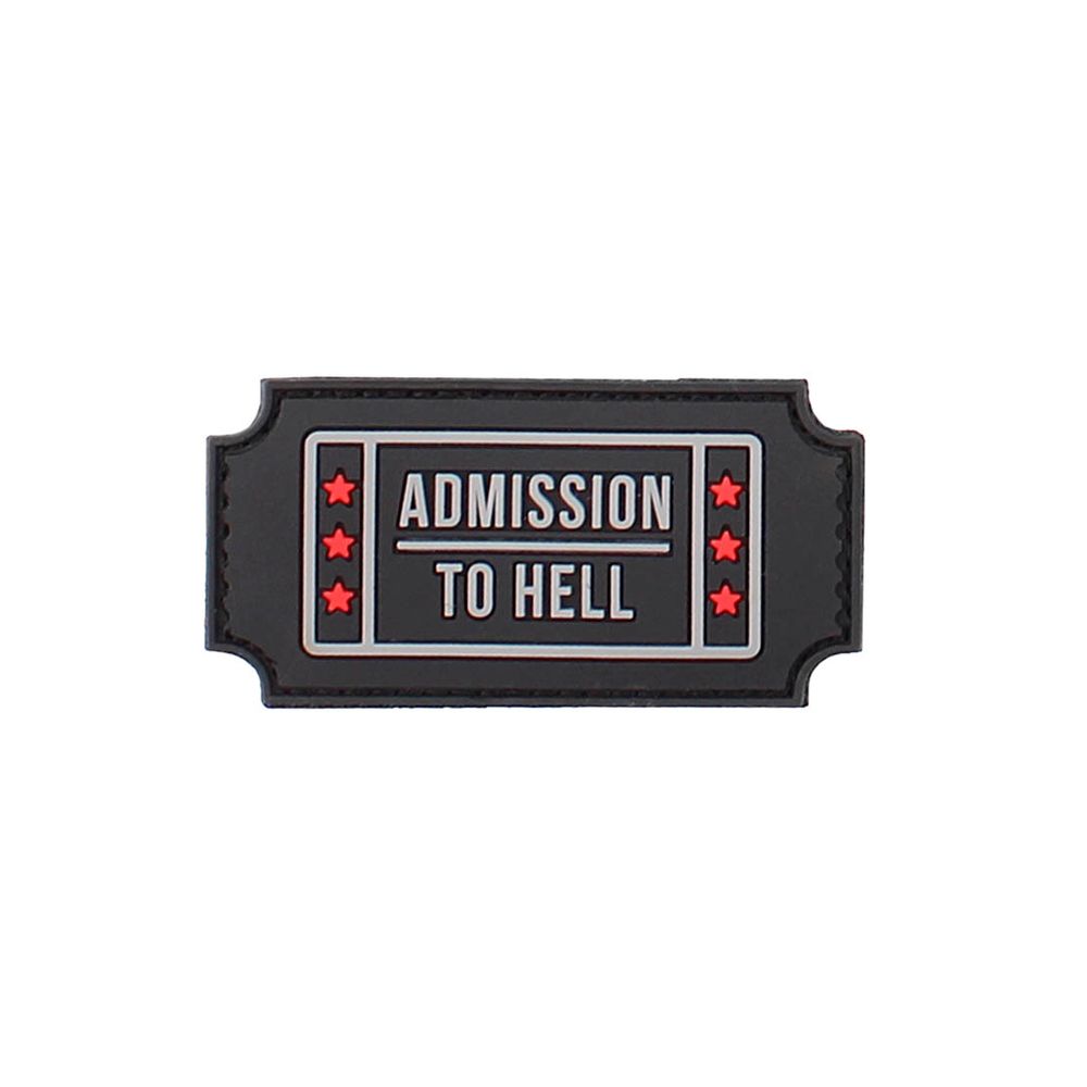 3D Rubber Admission to Hell Patch Teufel 666 Messerklinge 3  x 7 cm#26970
