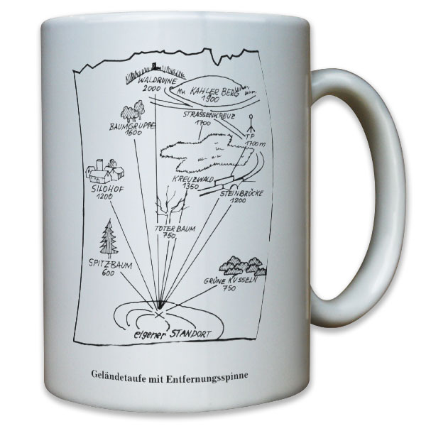 Geländetaufe mit Entfernungsspinne Gelände Standort Karte Bund Bw - Tasse #11478