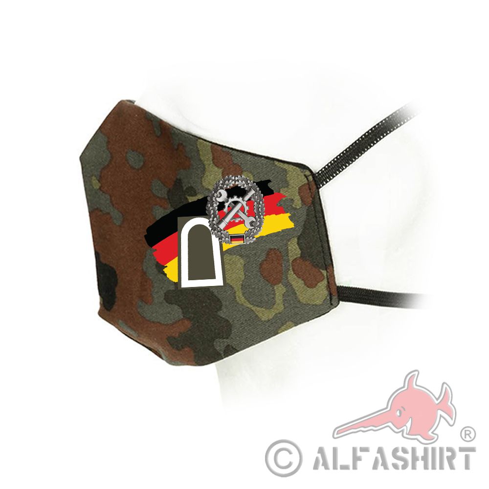 Flecktarn Mund-Maske Dienstgrad Truppengattung Bundeswehr BW Abzeichen #35953