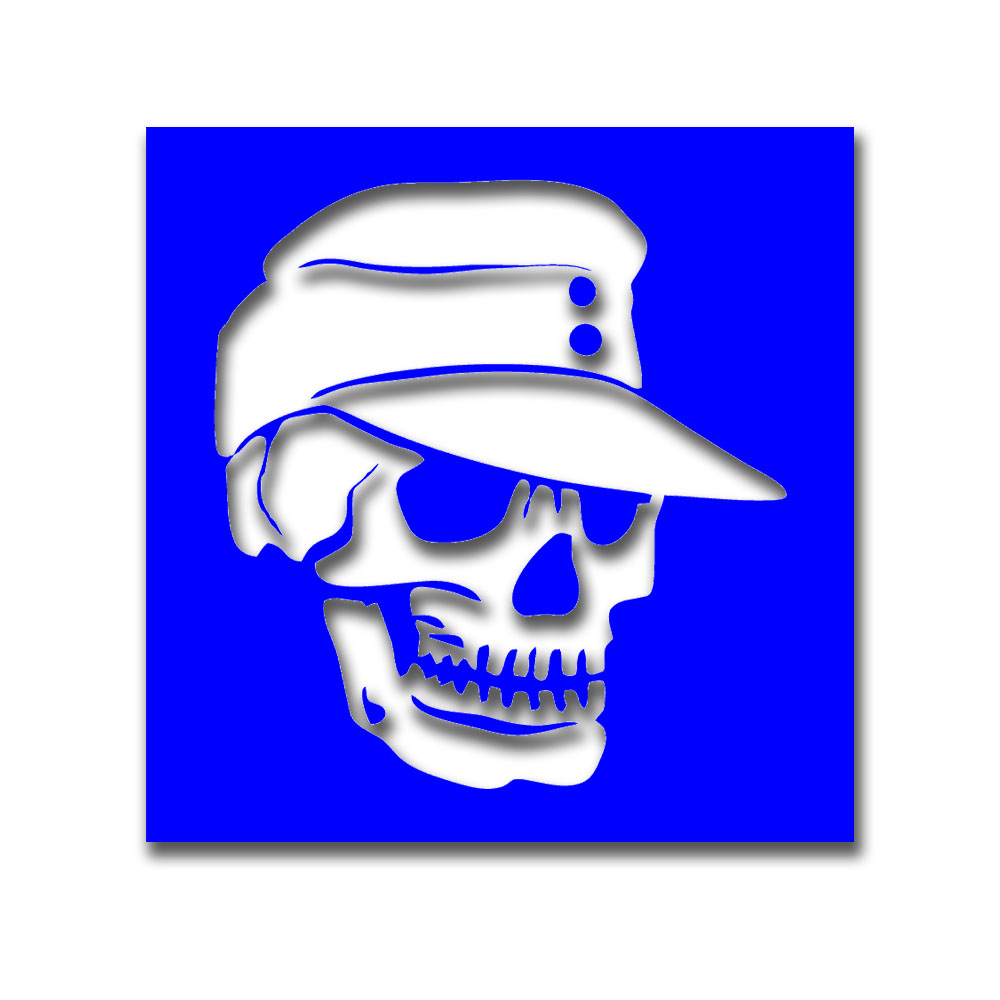 Lackierschablone Aufkleber 20x20cm Schädel Totenkopf Feldmütze WH Heer #A6444