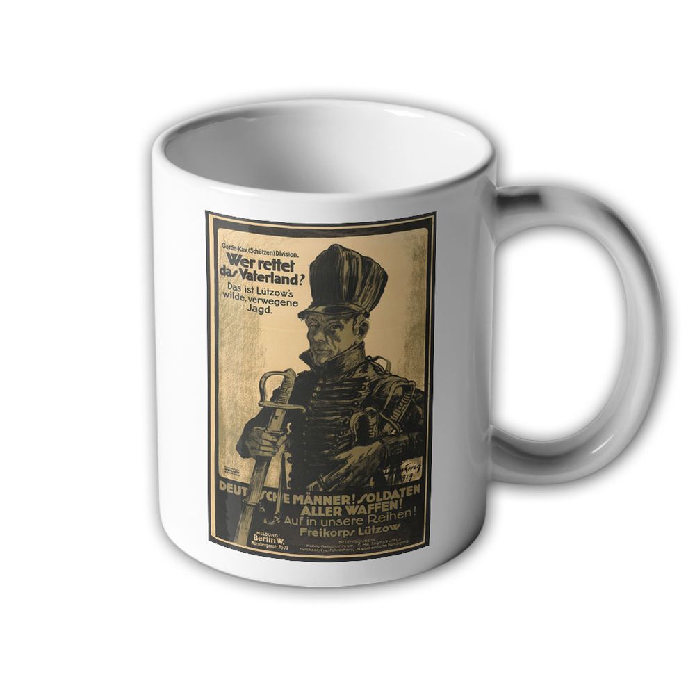 Tasse Lützow 1919 Freikorps Garde Kavallerie Schützen Division Plakat #33000