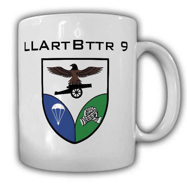 Tasse LLArtBttr 9 Luftlande-Artilleriebatterie 9 AMF Bundeswehr Wappen #21500