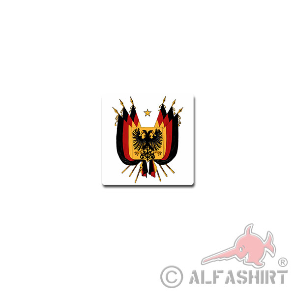 Wappen Aufkleber Sticker Kaiserreich Deutschland Fahne Emblem 7x7cm #A3658