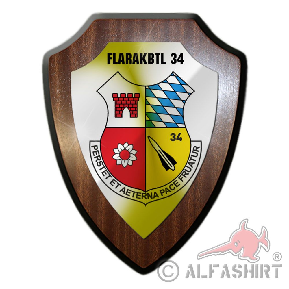 Heraldic shield FlaRak Btl 34 Germany Military Decoration Reservist # 32048