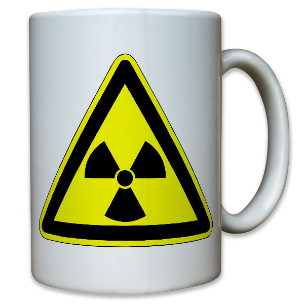 Radioaktivität radioaktive Strahlung Uran Atom Warnung Warnzeichen Tasse #12207
