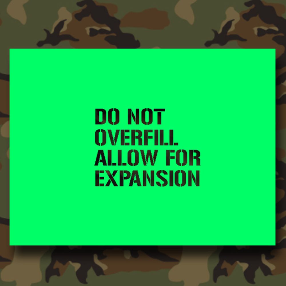 Lackierschablonen Aufkleber Do not overfill Us Army Benzin Kraft 10x7,3cm A459
