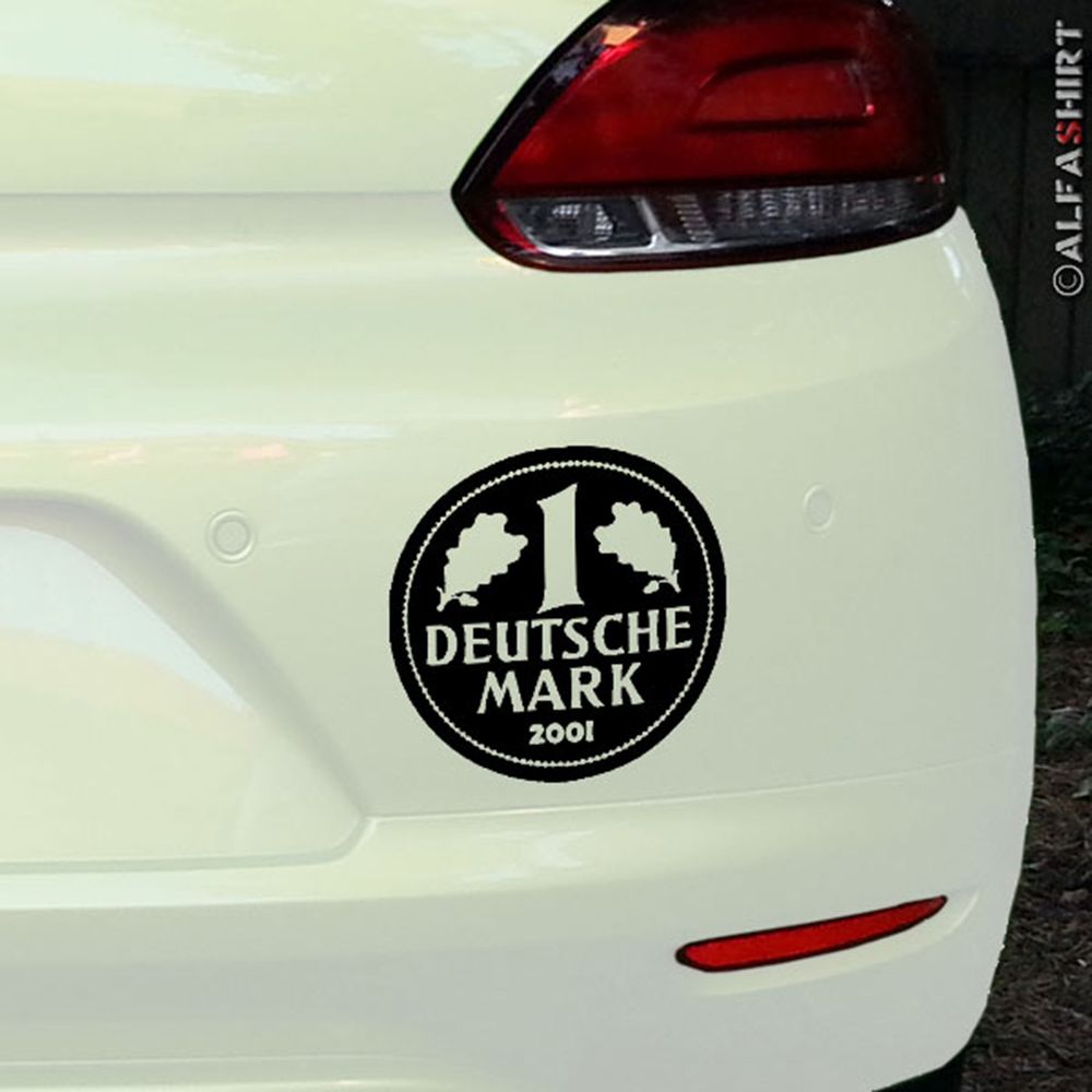 Sticker D Mark German Mark Germany Currency (black, 10x10cm) # A235