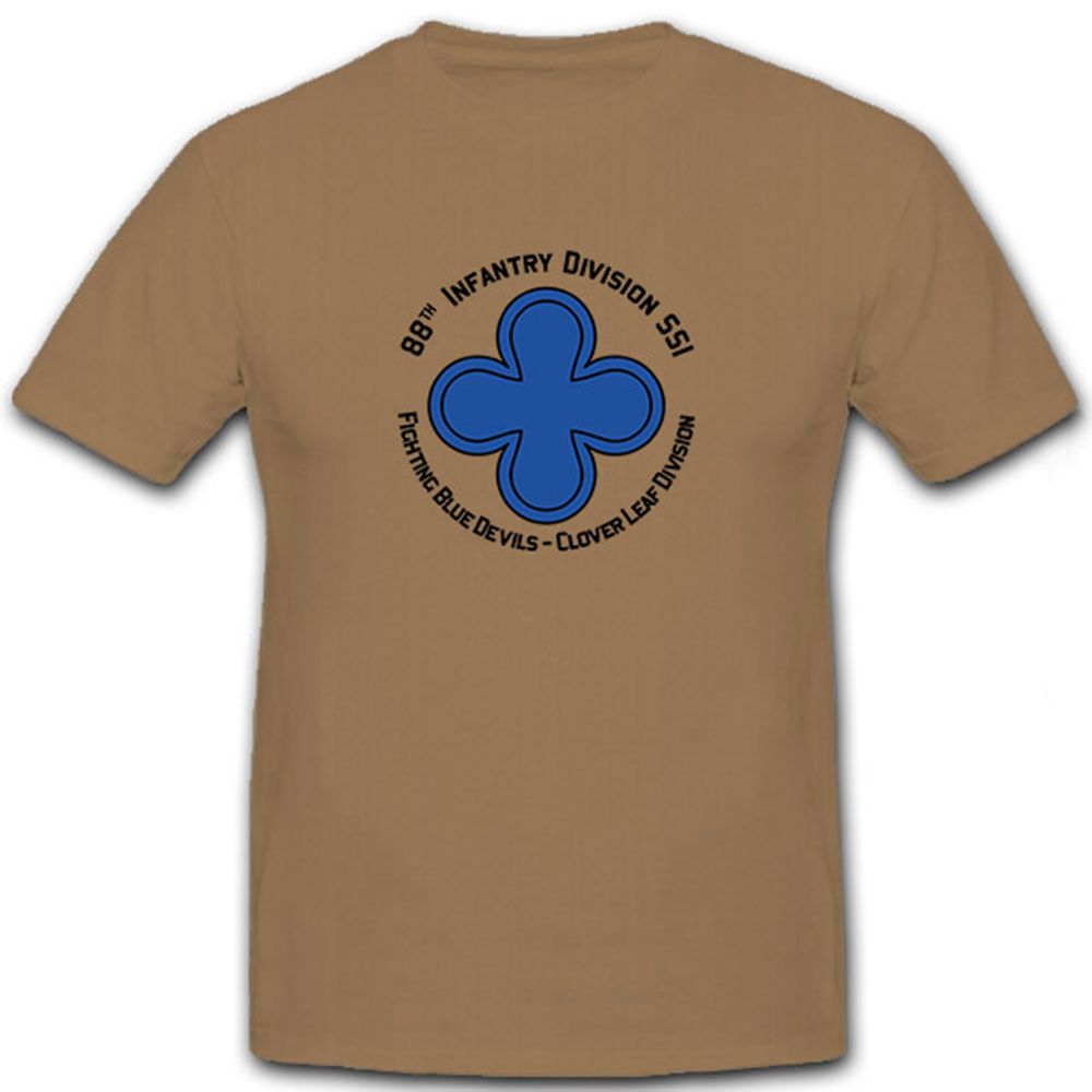 88th Infantry Division SSI Clover Leaf Division Fighting Blue - T Shirt #6722