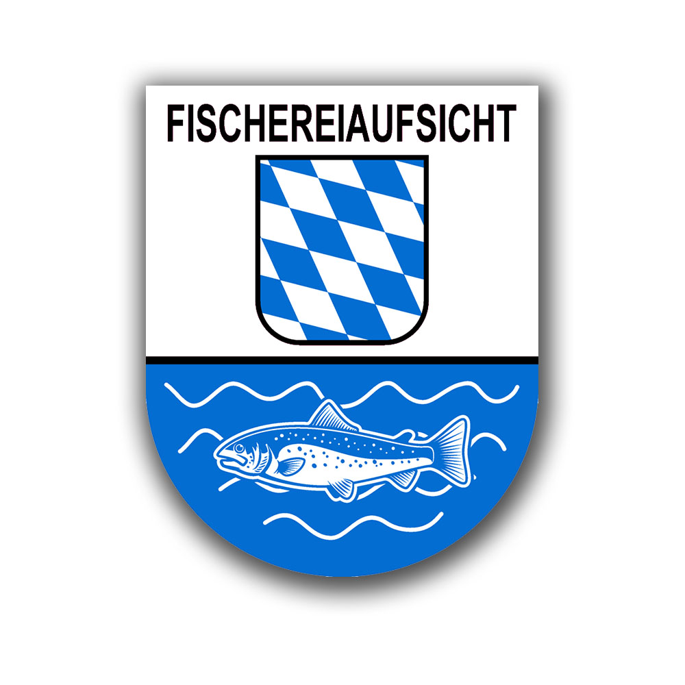 Sticker 9x7cm Fisheries Inspectorate Bavaria Fisheries Supervisor Monitoring #A6399