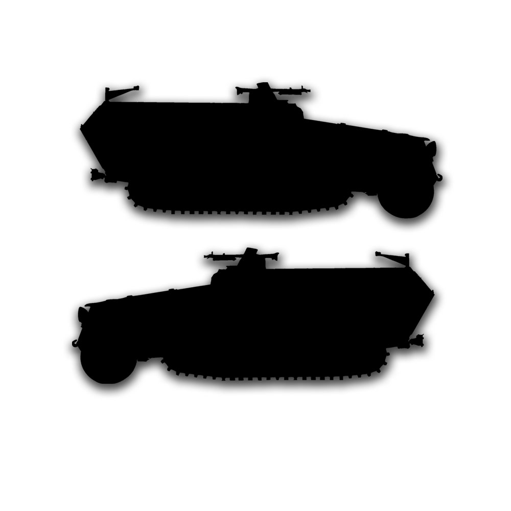 Sdkfz 251 Duo Schützenpanter Aufkleber Halbkette Kette 2x 10x4cm  A5094