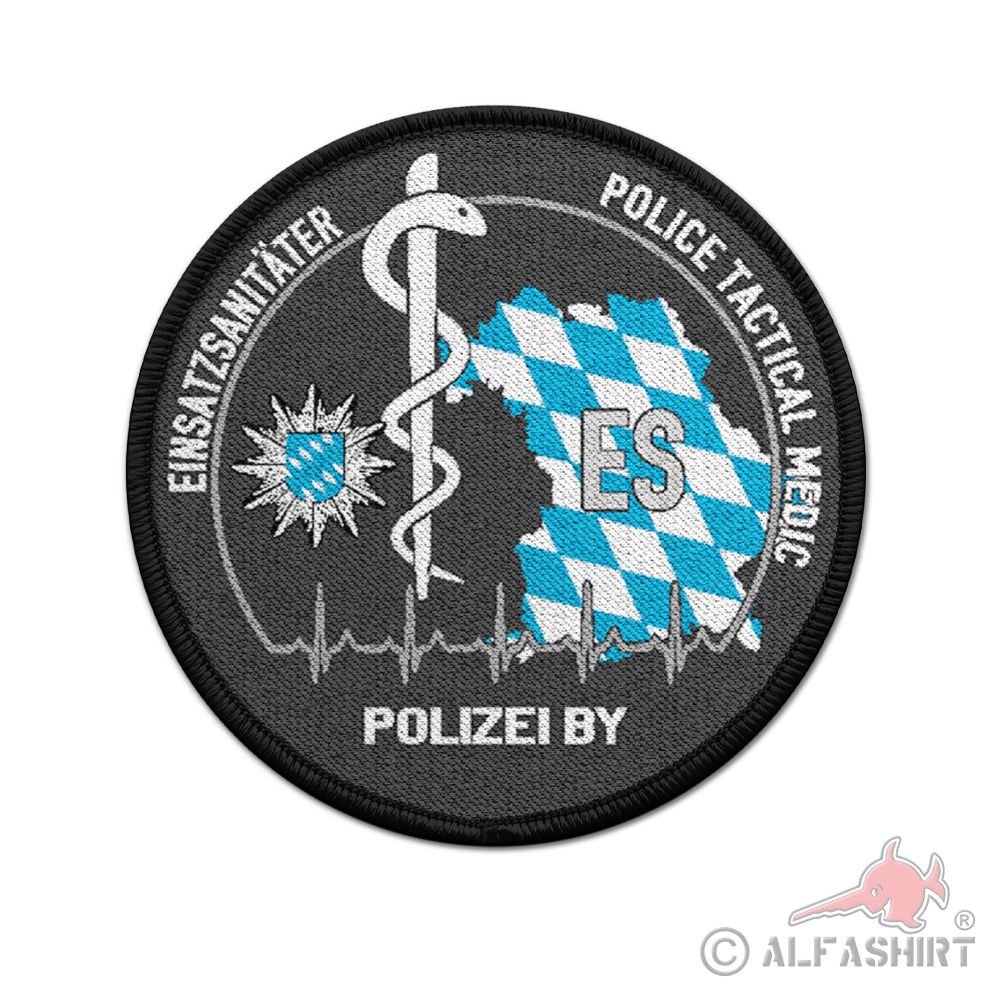 Patch Rund ES BY Polizei Einsatzsanitäter  Aufnäher Einsatzsanitäter #41246