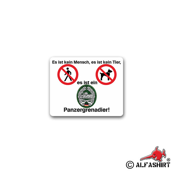 Sticker no human no animal a Panzergrenadier PzGren 9x7cm # A2318