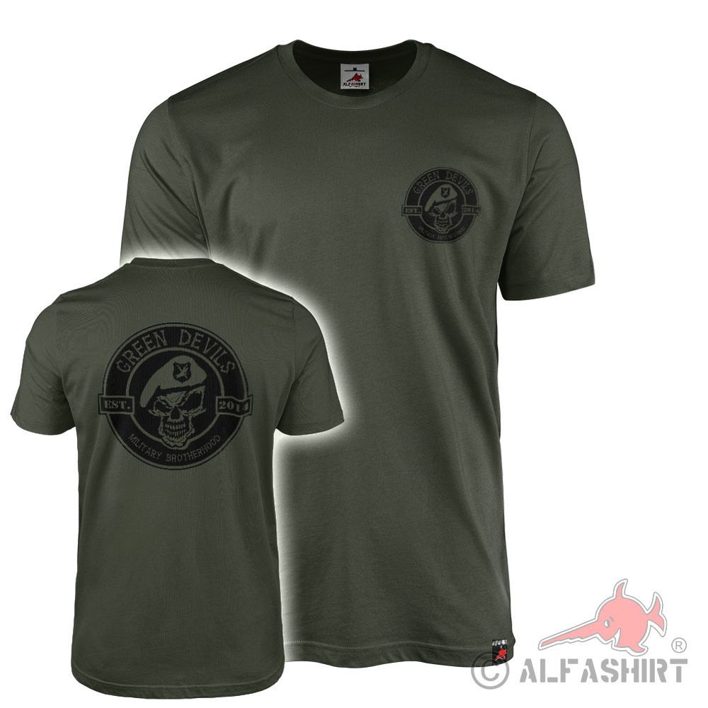 T-Shirt oliv Green Devils Logo i#K02253