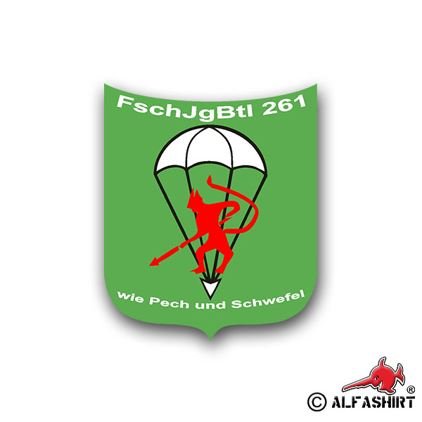 Aufkleber/Sticker Fallschirmjäger Btl 261 Bataillon BW 7x6cm A751