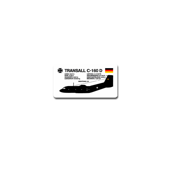 Transall C-160 D Sticker Bundeswehr Air Force 13x7cm # A4155