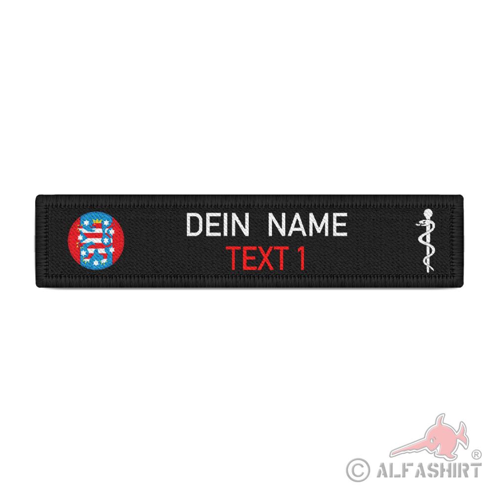SANITÄTER Thüringen Namen-Schild Patch RS NFS Freistaat Feuerwehr #43007