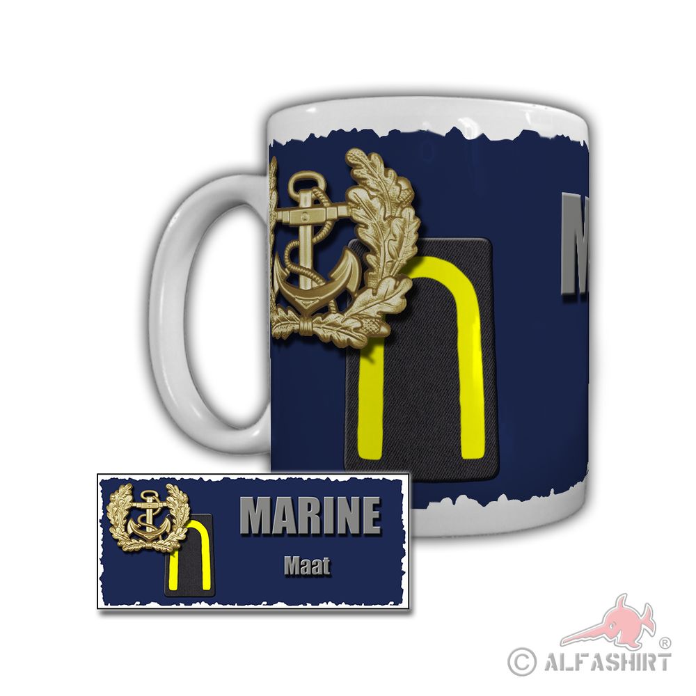 Tasse Marine Maat Tender Elbe A511 Rostock WarnemündeRangabzeichen MT #29302