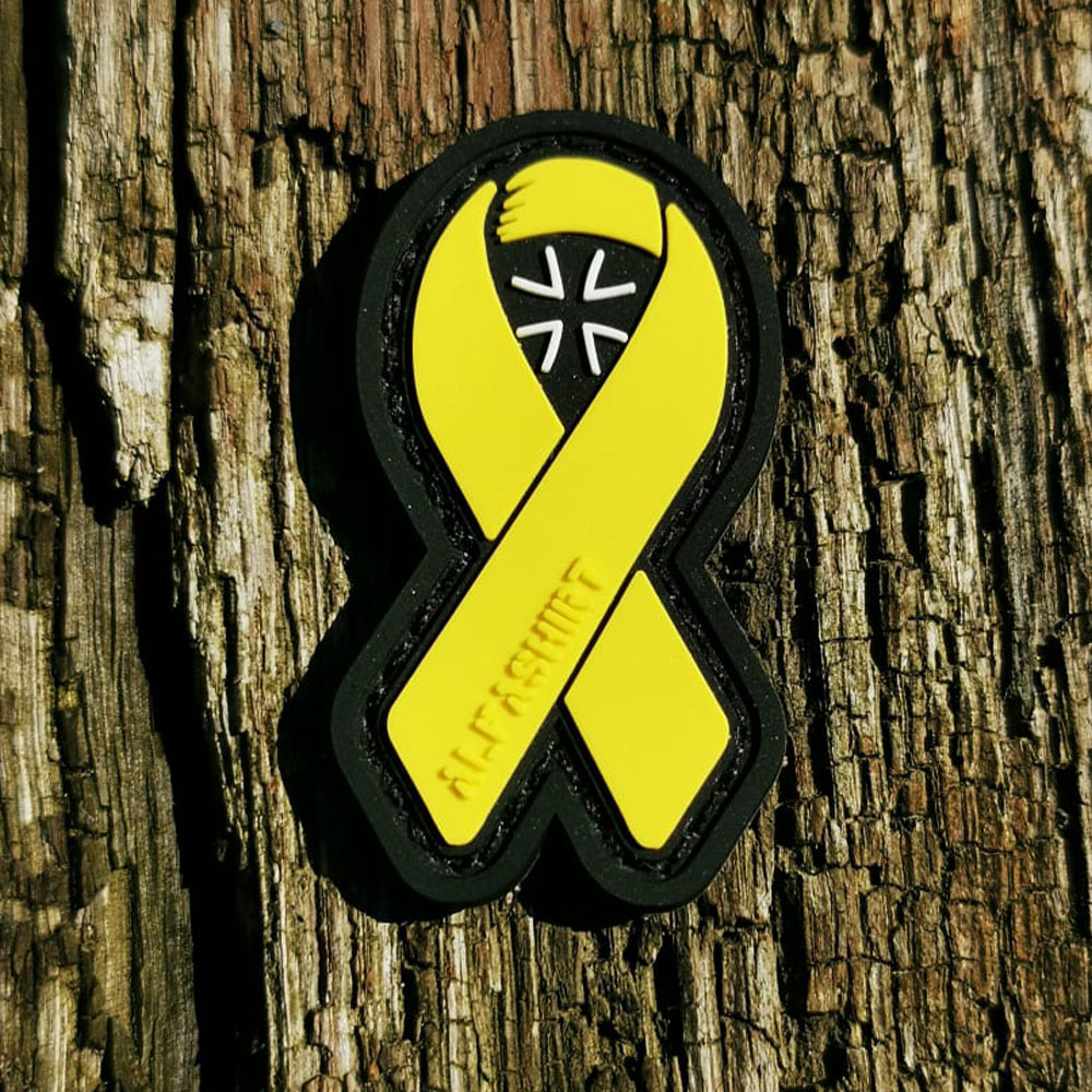 3D Rubber Patch Bundeswehr Yellow Loop Soldier Reservist Ribbon 5x3cm # 38140