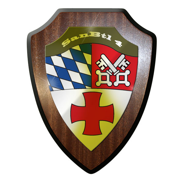 Wappenschild / Wandschild / Wappen - SanBtl 4 Sanitäts Bataillon #10002