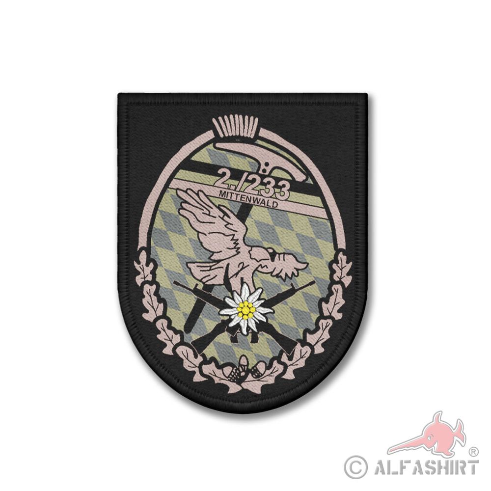 Patch 2 GebJgBtl 233 Wappen Mittenwald Gebirgsjäger Bayern Bundeswehr #40367