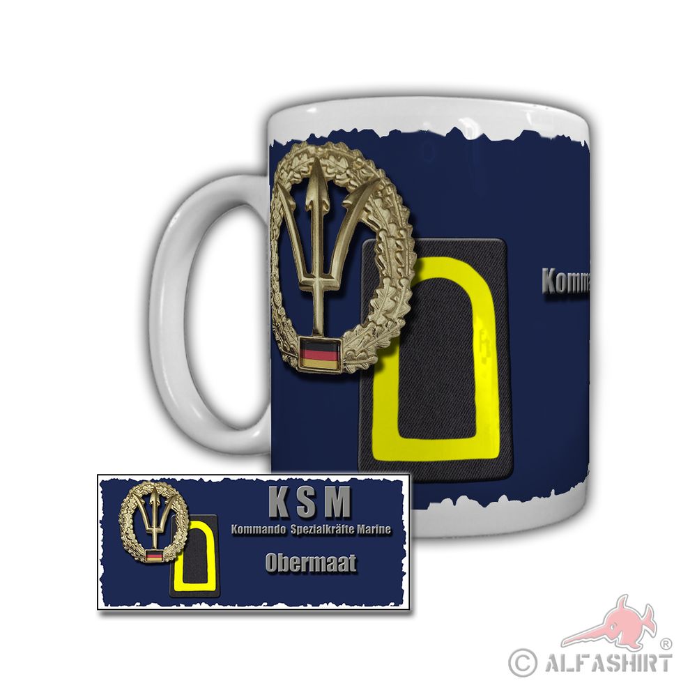 Tasse KSM Obermaat Marine Tiefwasserhafen Ostsee Rangabzeichen Bundeswehr #29279